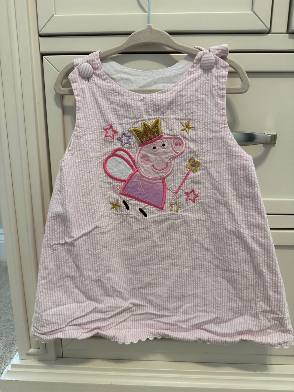 Peppa Pig Pink Striped Sleeveless Tunic with Embroidered Fairy Peppa